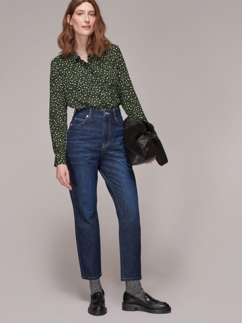 Whistles Wild Leopard Print Blouse Green Multi UK 12 / US 8